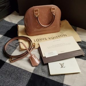 Louis Vuitton Alma BB Monogram Vernis Rose Velours